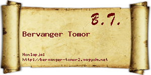 Bervanger Tomor névjegykártya